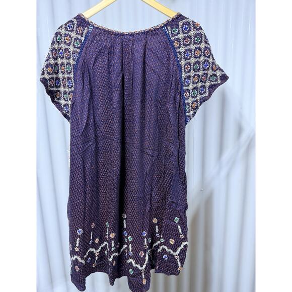Free People Bead It Midi Dress Sz Large Purple Orange Woven NWT Boho Festival - Picture 11 of 12